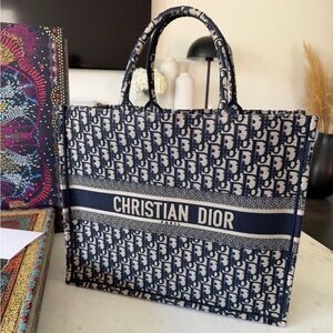 Large Dior Oblique Book Tote Bag